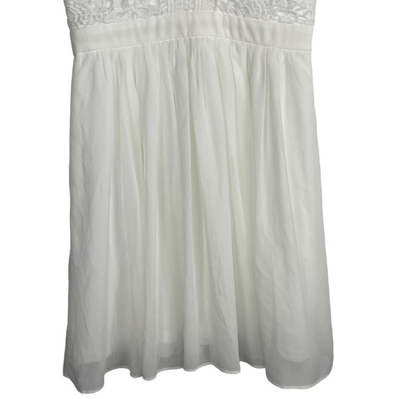 LULUS ANGEL IN DISGUISE FLORAL LACE SHORT SLEEVE CHIFFON SKIRT SKATER DRESS - Picture 7 of 13